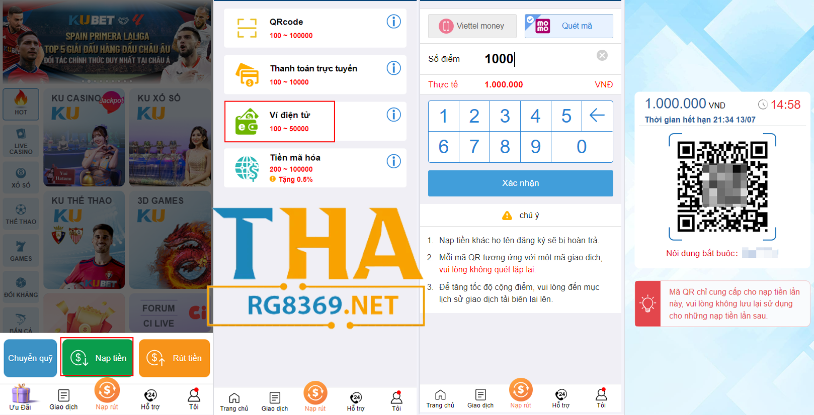 Nạp tiền Momo 6 HƯớng dẫn nạp tiền momo - bằng điện thoại rg8369.net - thabet